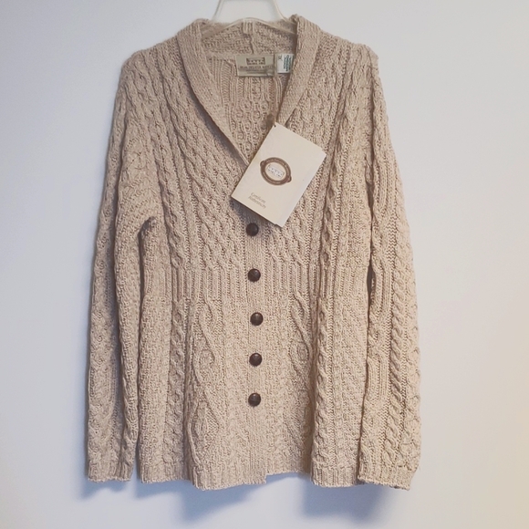 Aran Sweater Market Sweaters - NWT ARAN SWEATER MARKET 100% Merino Shawl Neck Cardigan Sweater XL